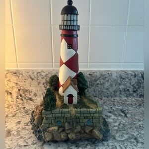 Red and White Lighthouse Figurine